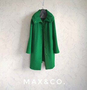 超高級 極美品 Maxmara 一級品モダンイタリアンコート シンプルデザイン 可愛いグリーンカラー max&co. マックスマーラ マックスアンドコー