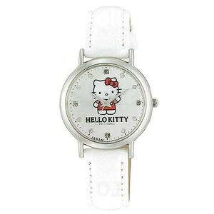 ハローキティ グッズ 腕時計 ウォッチ キティ 0017N004 パールホワイト 革 ベルト バント サンリオ キャラクター 日本製 レディース キッズ