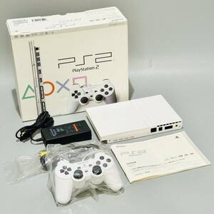 甲MJ17789　1円スタート　美品　クリーニング済　動作確認済　箱付き　付属品完備　ソニー　SONY　PlayStation2　SCPH-75000　ホワイト　白