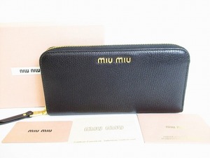 【未使用保管品】 miu miu ミュウミュウ マドラス レザー ラウンドジップ 長財布 ラウンドファスナー 長財布