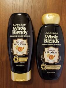 Garnier Whole Blends　シャンプー＆コンディショナー　ジンジャー＆ゴールデンハニー　370ml　ハリとコシと艶を取り戻す