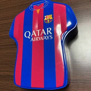 【現地購入品】FC バルセロナ ユニフォーム 型 缶 ケース スペイン サッカー バルサ ホーム 楽天 クラブ ラ・リーガ UEFA チャンピオン