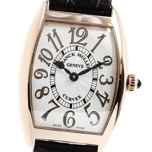 フランクミュラー FRANCK MULLER 1752QZREL トノー カーベックス レリーフ K18PG クォーツ レディース 良品 箱・保証書付き_791364【ev10】