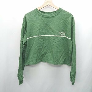 ◇ green label relaxing グリーンレーベル UNITED ARROWS ロゴプリント 長袖 Tシャツ サイズF グリーン系 レディース E