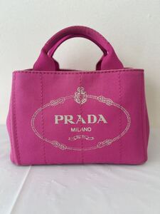 PRADA プラダ カナパ ミニ ピンク キャンバス レディース トートバッグ