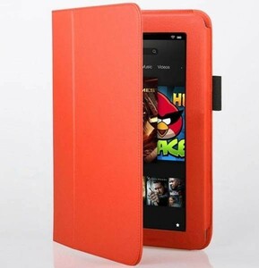 Google Nexus7(2012モデル)用レザー調 スタンドケース オレンジ