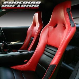 SUPERIOR スーペリア シートカバー ブラックカーボンルック フロントセット RX-7 FD3S RZ 純正レカロシート