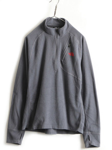 US企画 ■ ノースフェイス 長袖 フリース Tシャツ メンズ L / The North Face ロンT プルオーバー ハーフジップ ハイネック アウトドア 灰