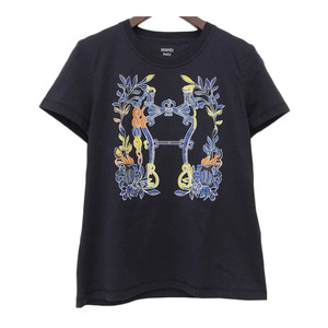 エルメス Della Cavalleria Tシャツ レディース ネイビー（濃紺） HERMES [美品] 中古 【アパレル・小物】