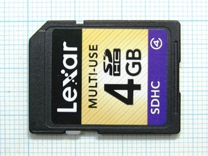 ★Ｌｅｘａｒ ＳＤＨＣメモリーカード ４ＧＢ 中古★送料８５円・１８５円