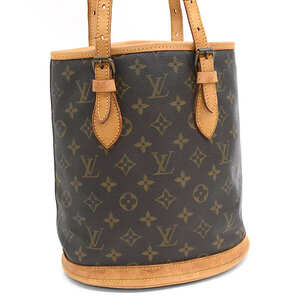 1円 ◆定価18万 美品 LOUIS VUITTON ルイヴィトン トートバッグ バケットPM M42238 モノグラム ブラウン◆E.Cmol.tI-18