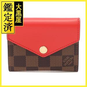 LOUIS VUITTON　ルイヴィトン　三つ折り財布　ポルトフォイユ・ゾエ　ダミエ　コクリコ　N60166　2019年頃製造【433】