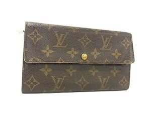 1円 LOUIS VUITTON ルイヴィトン M61725 モノグラム ポシェット ポルトモネクレディ 二つ折り 長財布 ウォレット ブラウン系 FK2218