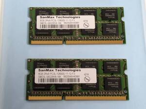 SanMax 16GB(8GB 2枚組) DDR3L-1600 PC3L-12800S S.O.DIMM 204pin 2Rx8 低電圧対応