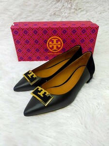 【TORY BURCH/トリーバーチ/レディースパンプス/GIGI 20MM POINTY TOE FLAT CALF LEATHER/SILK SUEDE/サイズ US 6.5/極美品/浦R】