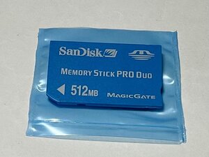 SanDisk サンディスク MEMORY STICK PRO DUO メモリースティックデュオ 512MB 1枚 フォーマット済み 動作確認済みジャンク品