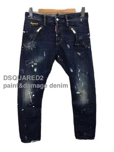 TK 雰囲気◎ 『ダメージ＆ペイント加工』 DSQUARED2 デニムパンツ ジーンズ 46 ディースクエアード