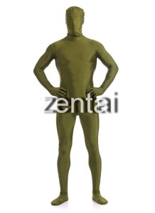 全身タイツ オリーブグリーン 男性女性兼用 Lサイズ ゼンタイ コスプレ ZENTAI レオタード ボディースーツ 仮装 コスチューム 戦隊