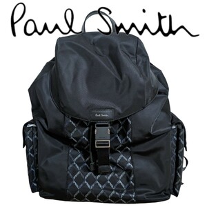 新品 ポールスミス Paul Smith リュックサック ブランデッドモノグラム ブラック カジュアル タグ付き 大学生 メンズ