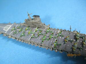 1/2000 完成品 帝国海軍 設計案G-14（802号艦）五万t級 超大型装甲航空母艦 白鳳級 二番艦 海鳳 ラテックス甲板 艦載機 5機種 27機 搭載