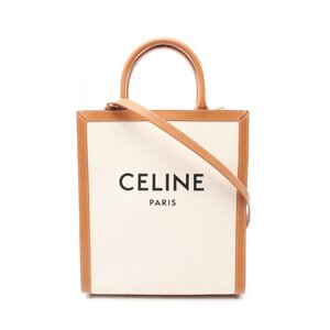 セリーヌ スモール バーティカル カバ ブランドオフ CELINE キャンバス トートバッグ キャンバス/レザー 中古