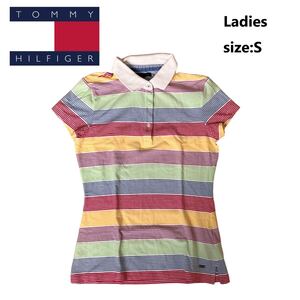 ★ Tommy Hilfiger トミーフィルフィガー レディース ポロシャツ ボーダー Sサイズ 半袖 半袖ポロシャツ