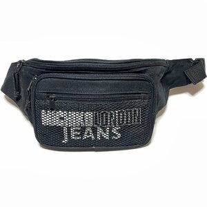 (^w^)b MICHIKO LONDON JEANS ミチコ ロンドン ウエスト ポーチ ボディ サブ バッグ BAG 鞄 カバン 収納 旅行 コンパクト ブラック B0538FE