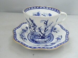 ＃64344 【訳あり中古品】 COALPORT コールポート INDIAN TREE BLUE インディアン ツリー ブルー カップ＆ソーサー 1客 ウェッジウッド