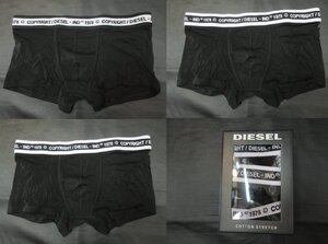 本物正規◆DIESEL ディーゼル◆3P ボクサーブリーフ COTTON STRETCH 黒■M■黒/白 DAMIENT新品 3枚セット