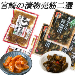 「宮崎の漬物」 うまか醤油たくあん180g×2袋 きゅうり醤油漬100g×3袋 ご飯のお供 送料無料