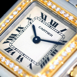 B6007【Cartier】パンテール 純正ダイヤモンド 最高級18KYG/WG無垢 レディQZ