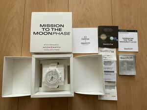 新品 2024/6/26購入 スヌーピー スウォッチ オメガ 白 swatch omega snoopy 国内正規店購入 Mission to Moonphase white