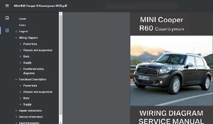 MINI R60 Cooper S クロスオーバー カントリーマン クーパーS カラー配線図 整備書 (Cooper,One,ディーゼルも選択可能)