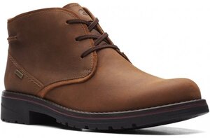 送料無料 CLARKS 25cm チャッカ ブーツ ウォータープルーフ スニーカー ブラウン 防水 ビジネス GTX レザー ローファー XXX282