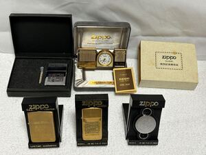 【116-10】1円〜【新品】ZIPPO ジッポー ライター 3点 時計1点 キーリング1点 計5点まとめ 現状出品 喫煙 喫煙具 全て箱付き 同梱不可