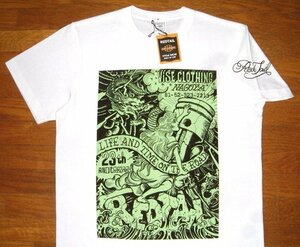 限定 新品 VISE レッドテイル ヘビーコットン生地 タトゥーアート 半袖 Tシャツ [HORiGYN TATTOO] (XLサイズ/白) REDTAIL バイス バイカー