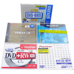 未使用品 各種合計5枚セット DVD-RAM DVD+R DVD+RW DVD-RW maxell imation SONY RICOH Pionner ジャンク 未検品 現状 宅急便コンパクトOK