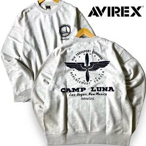 【2XL】新品 アヴィレックス スウェット クルーネック 長袖 スウェットシャツ AVIREX トレーナー プルオーバー 3132012 446◆R935