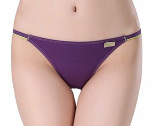 デイリーユース用 超浅 ひも ビキニ 紫クロッチ黄緑 XLサイズ ショーツ パンティー panties