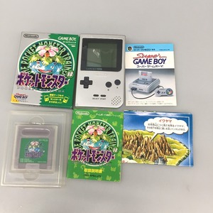 △△【1円スタート】 GAMEBOYソフト　ゲームボーイ本体＋ポケモンスター緑　カセット 全体的に状態が悪い