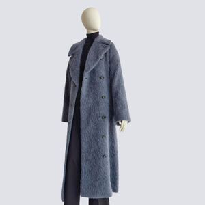 CLANE クラネ LONG SHAGGY SULLEY COAT ブルー シャギーロングコート \ CLANE LONG SHAGGY SULLEY COAT ladies