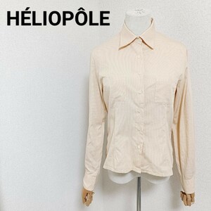 エリオポール HELIOPOLE 美品 長袖シャツ ブラウス トップス チェック柄 両胸ポケット 綿 2 Mサイズ カジュアル レディース