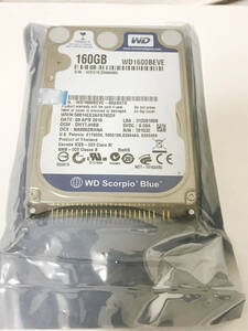 ★新品同様★ 使用0時間 ★ WesternDigital WD1600BEVE ScorpioBlue 2.5inch 5400rpm IDE 160GB