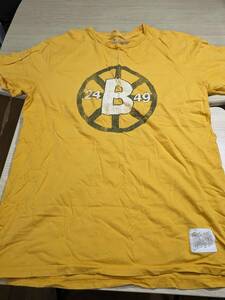 【服飾】 ビンテージ 古着 Tシャツ NHL ホッケー ボストン ブルーインズ Boston Bruins　レトロブランド イエロー M