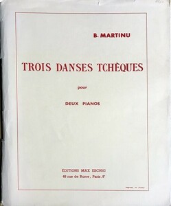 マルティヌー 3つのチェコ舞曲 2台ピアノ 輸入楽譜 martinu 3 Danses Tcheques deux pianos 洋書