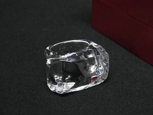 1円 ■新品同様■ Baccarat バカラ クリスタルガラス リング 指輪 アクセサリー 約12号 レディース クリア FD2073