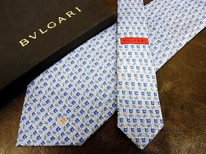 ♪vr0458♪良品♪【BVLGARI】ブルガリ【ロボット 柄】「最高級セッテピエゲ」ネクタイ