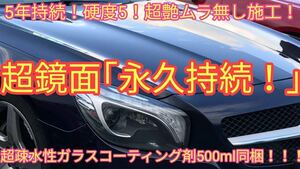 高級車基準 鏡面 ガラスコーティング剤 (5年持続！強硬度！超簡単ムラ無し施工！超光沢！超防汚！)