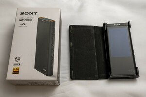 SONY NW-ZX300 BM 64GB 純正レザーケース付き ソニー WALKMAN ウォークマン ハイレゾ ブラック　音楽プレーヤー