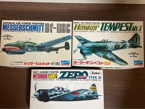 絶版品　クラウンモデル製　1/144 AUTHENTIC SCALE ホーカーテンペストＭｋ.５No.4 メッサーシュミットBF-110C No.5 零戦21型No.7 3個